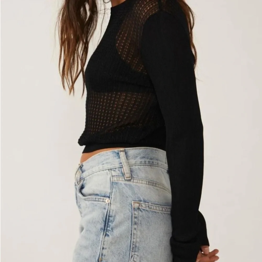 Free‎ People H20 Crew Pullover Black size S NWT